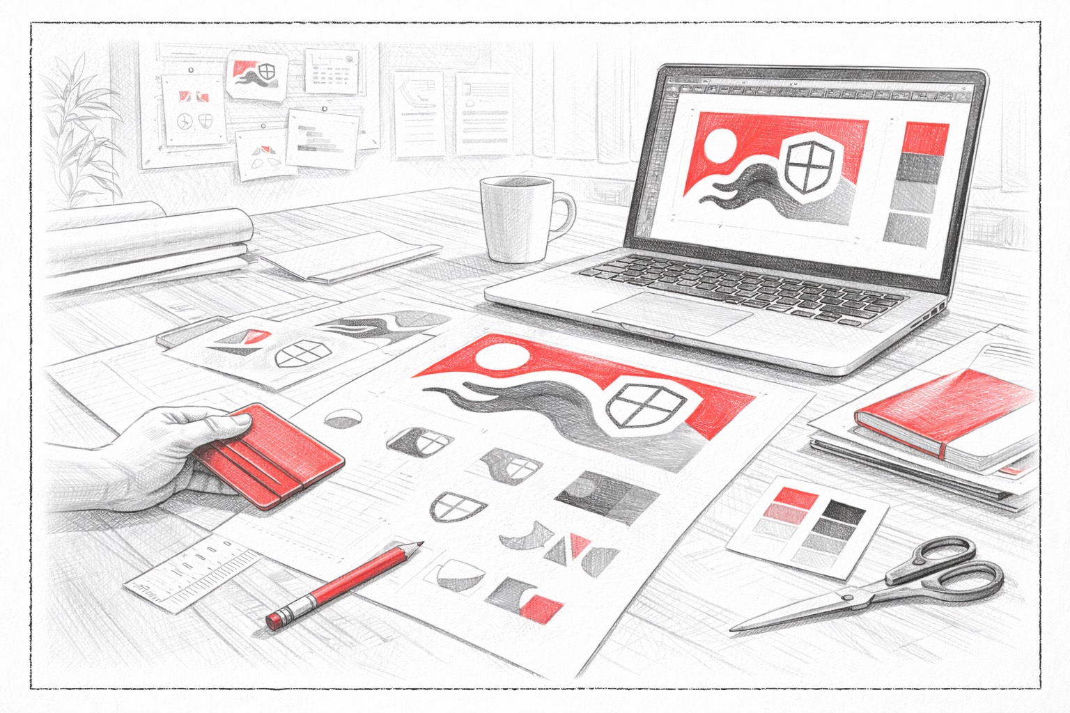 Ilustrativní nákres grafického studia