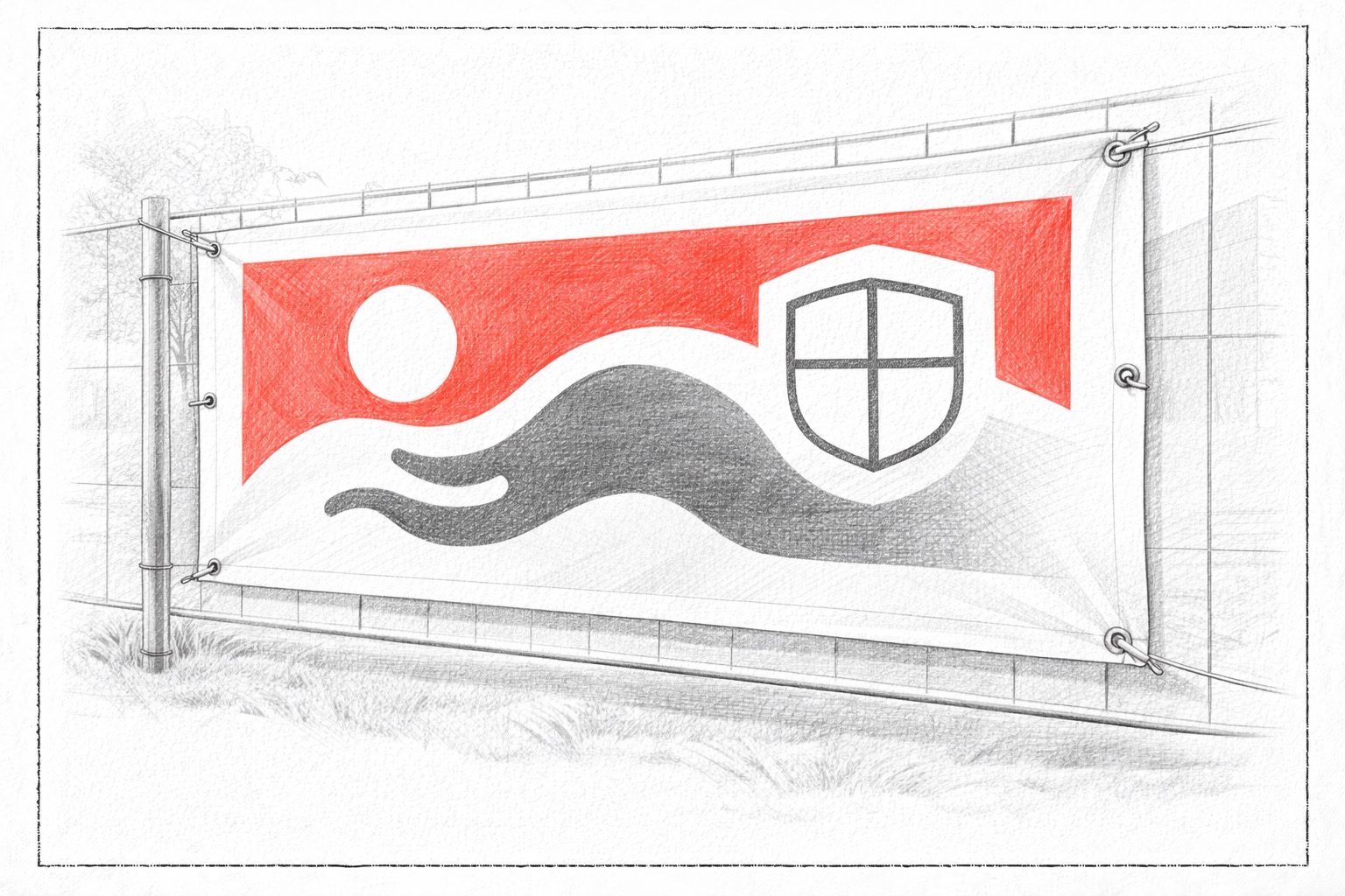 Ilustrativní nákres banneru nebo plachty